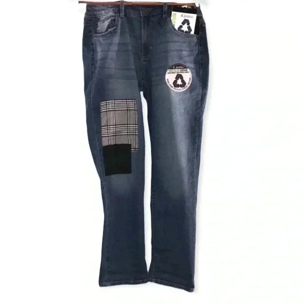 d. jeans Recycled Denim High Waist Girlfriend Ankle Jeans Size 8
